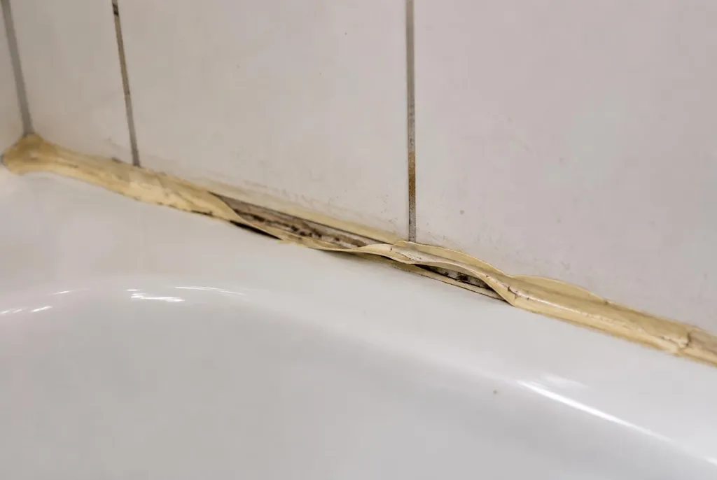 Kitbedrijf Amsterdam – loslatende kit naast het bad